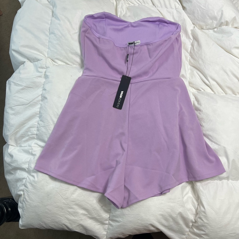 Lavender strapless romper - Picture 4 of 4